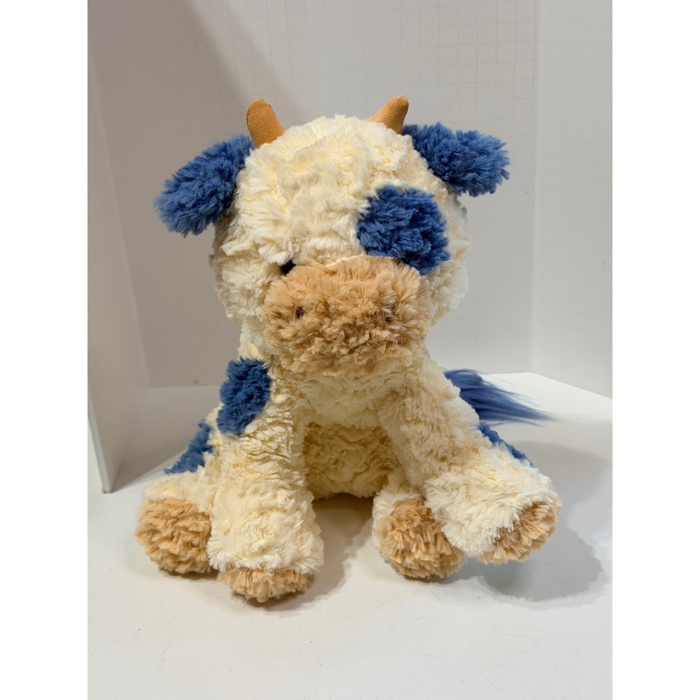 Gund Cozys Cow Blue Cream Spotted Plush Stuffed Animal Toy 6064472 10 Inch